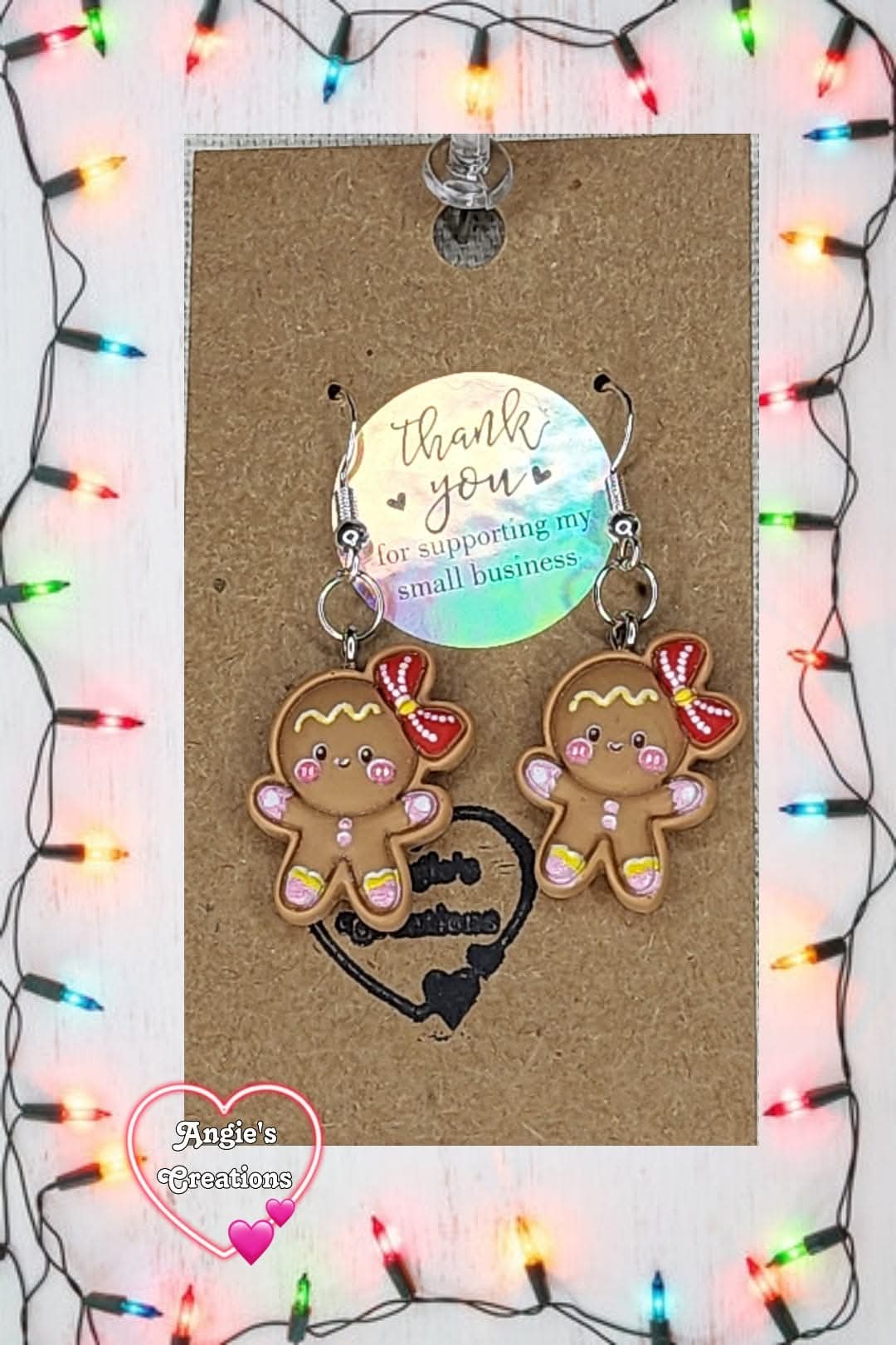 Gingerbread Girl cookie Earrings #1