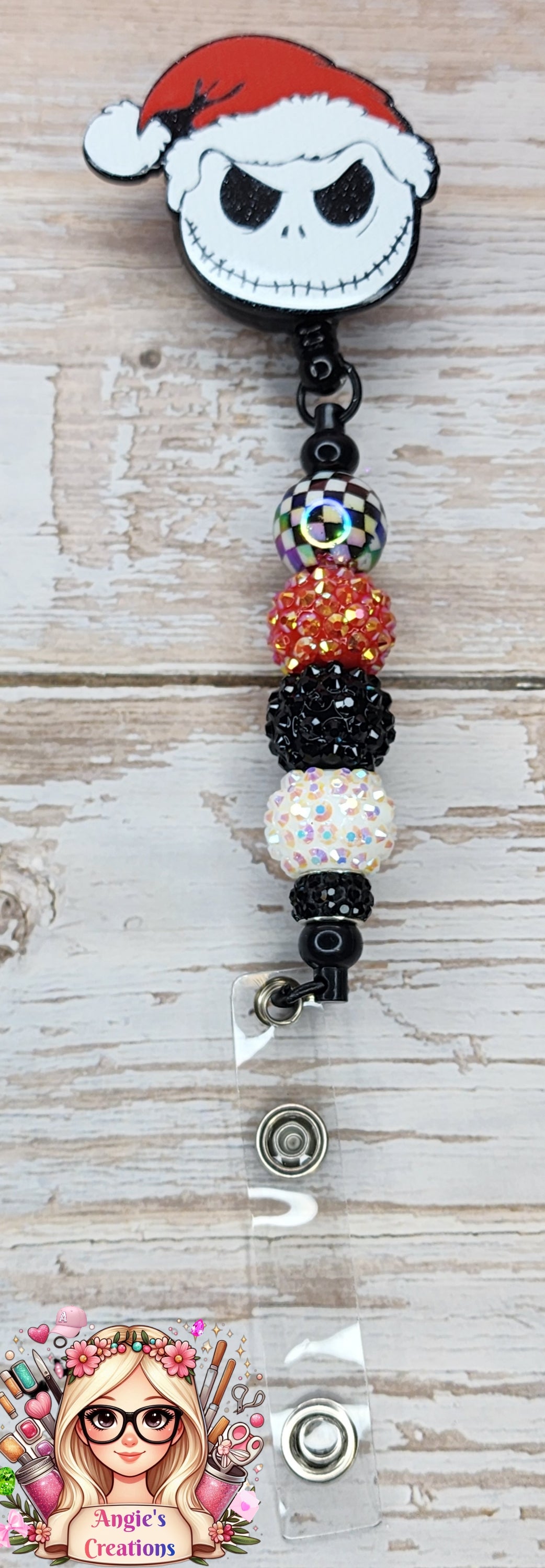 Beaded ID Holder S Black