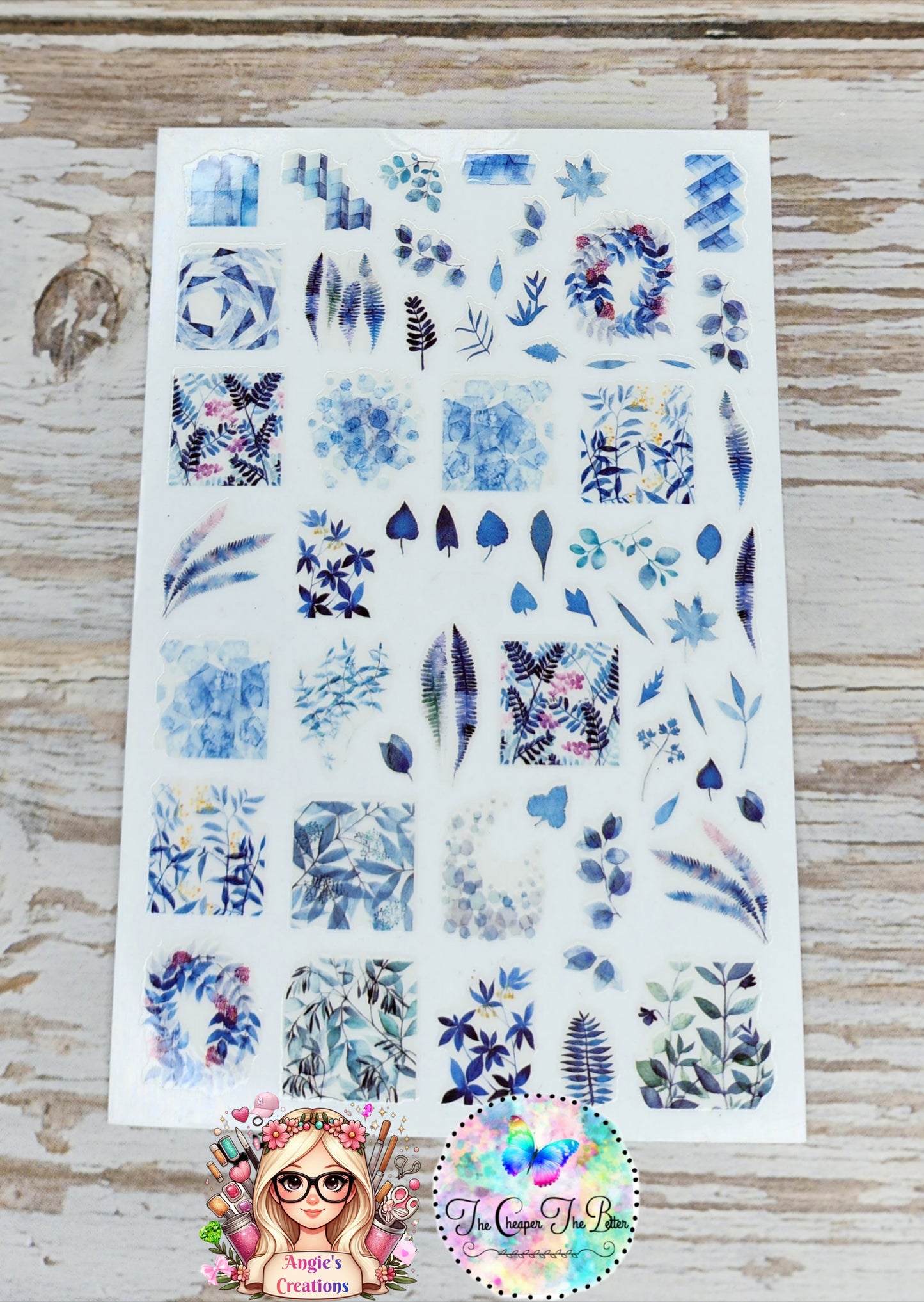 Mystic Leaf Stickers Blue