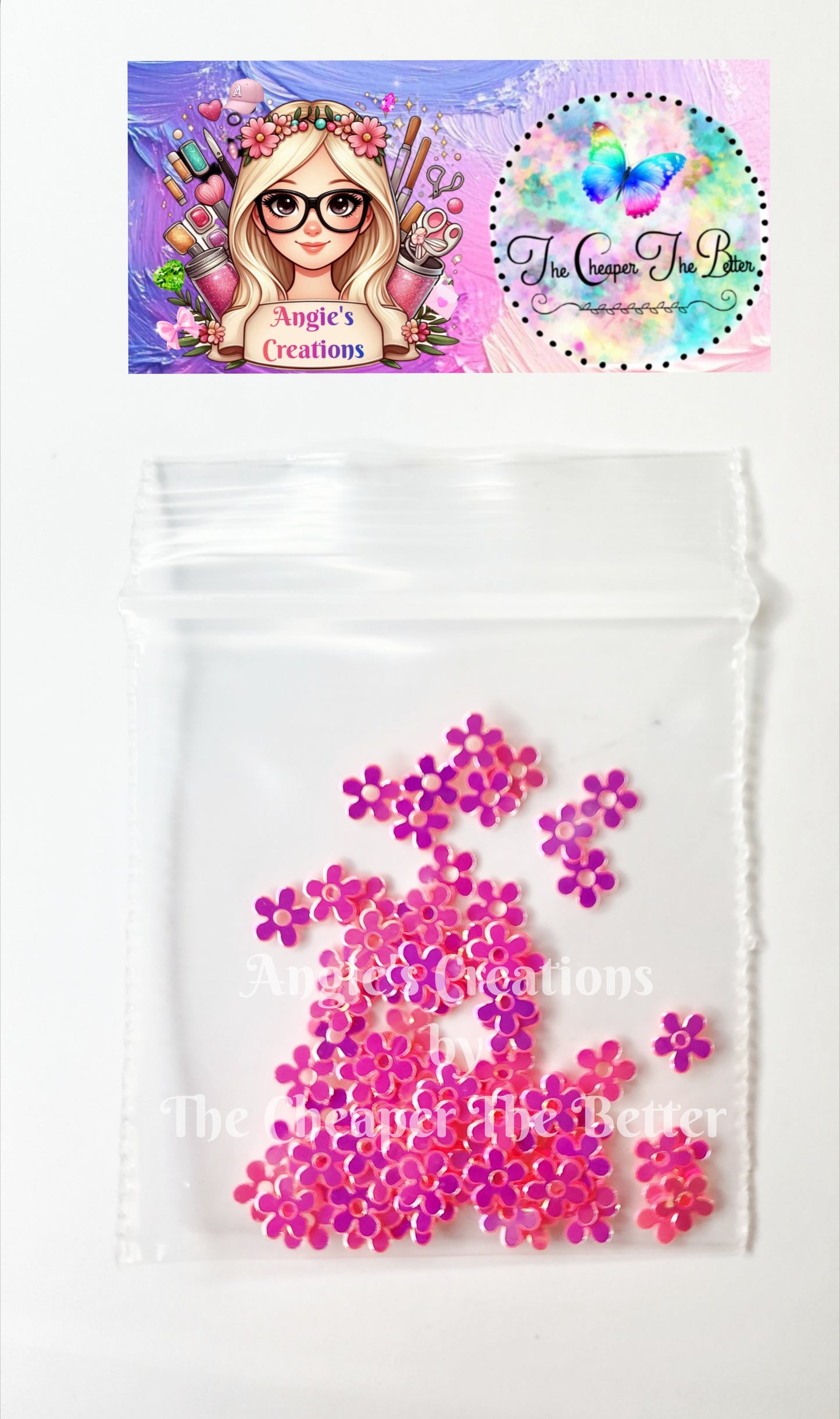 Pink Flowers Sequin #13