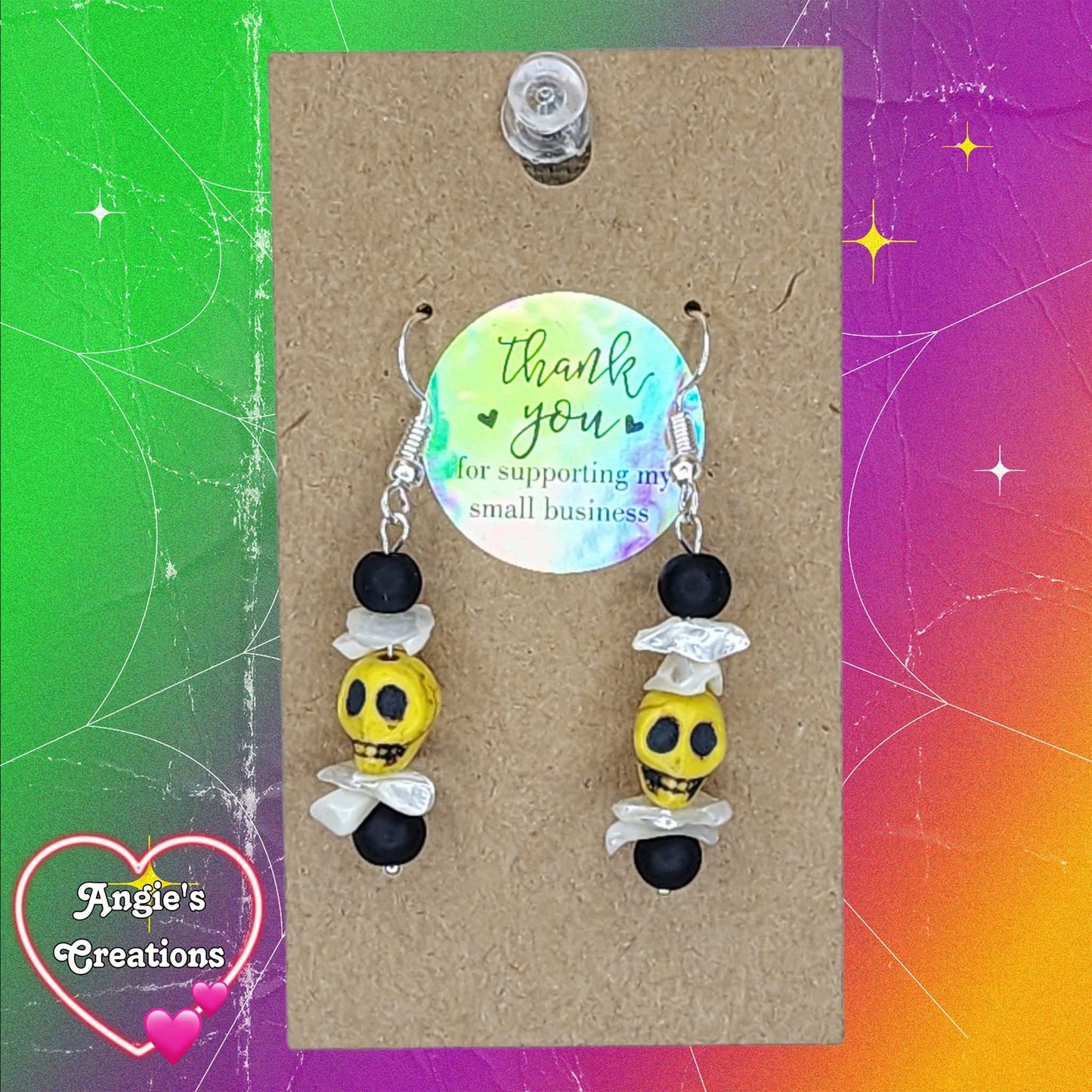 Skull Earrings Yellow