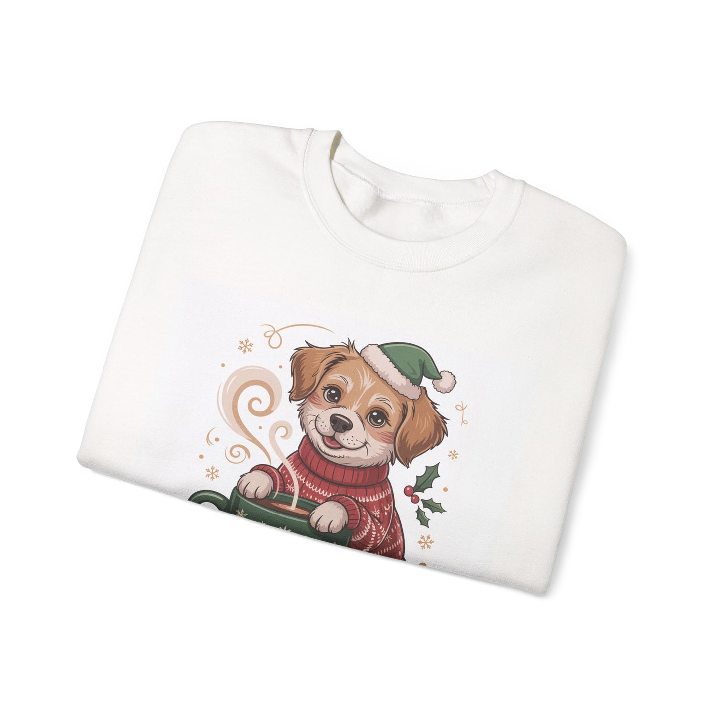 Christmas Dog Sweatshirt — "Have a Woof Christmas" Cute Puppy Holiday Crewneck