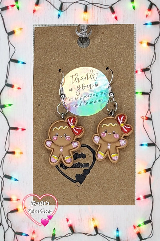 Gingerbread Girl cookie Earrings #1