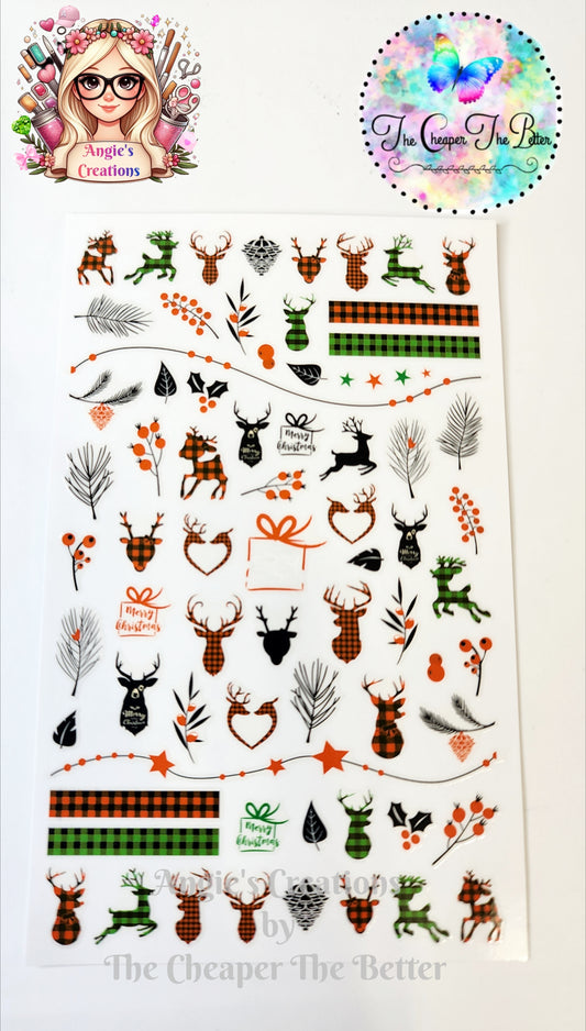 Deer Christmas Stickers #4