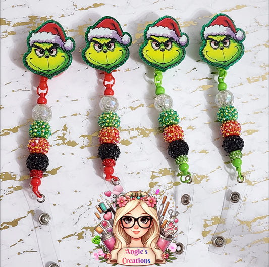 Beaded ID Holder G Green