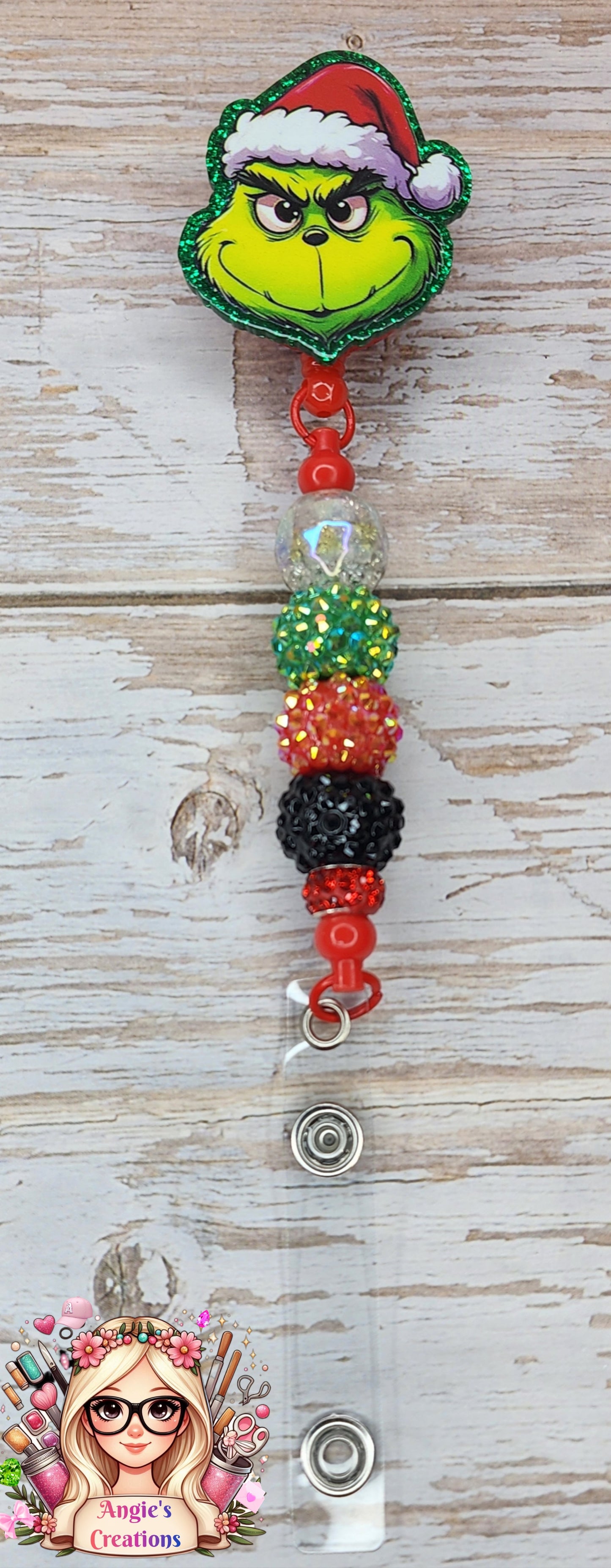 Beaded ID Holder G Red
