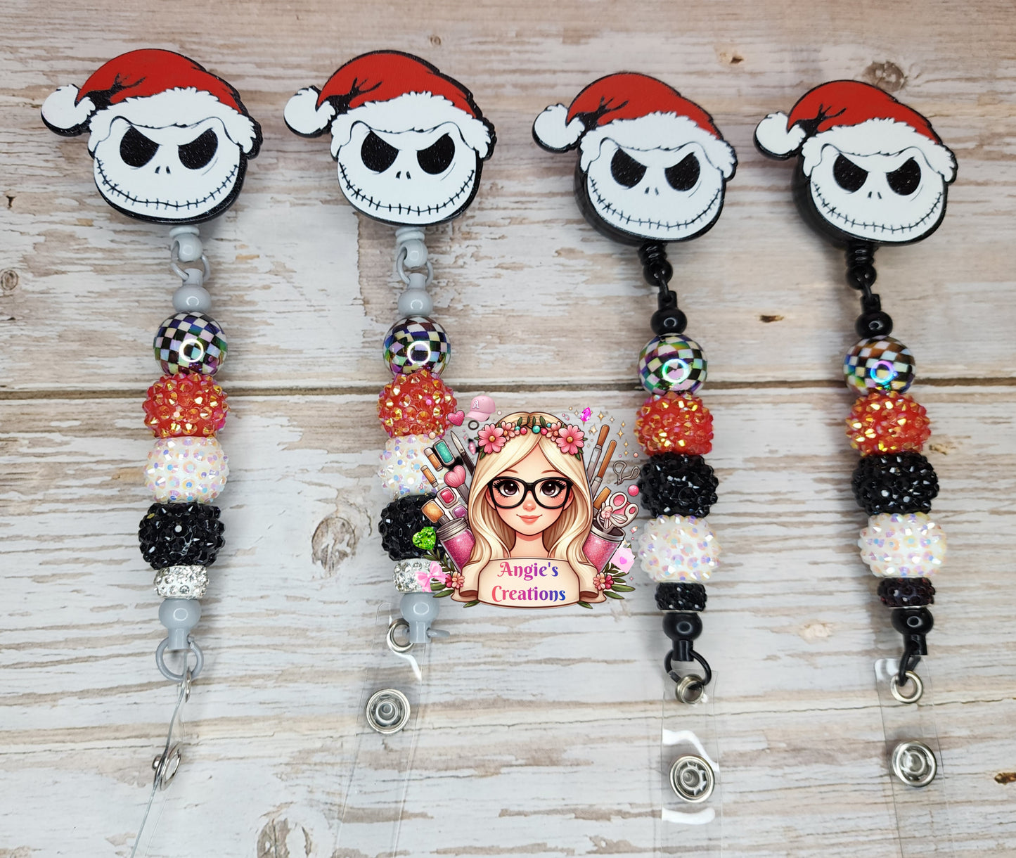 Beaded ID Holder S Black