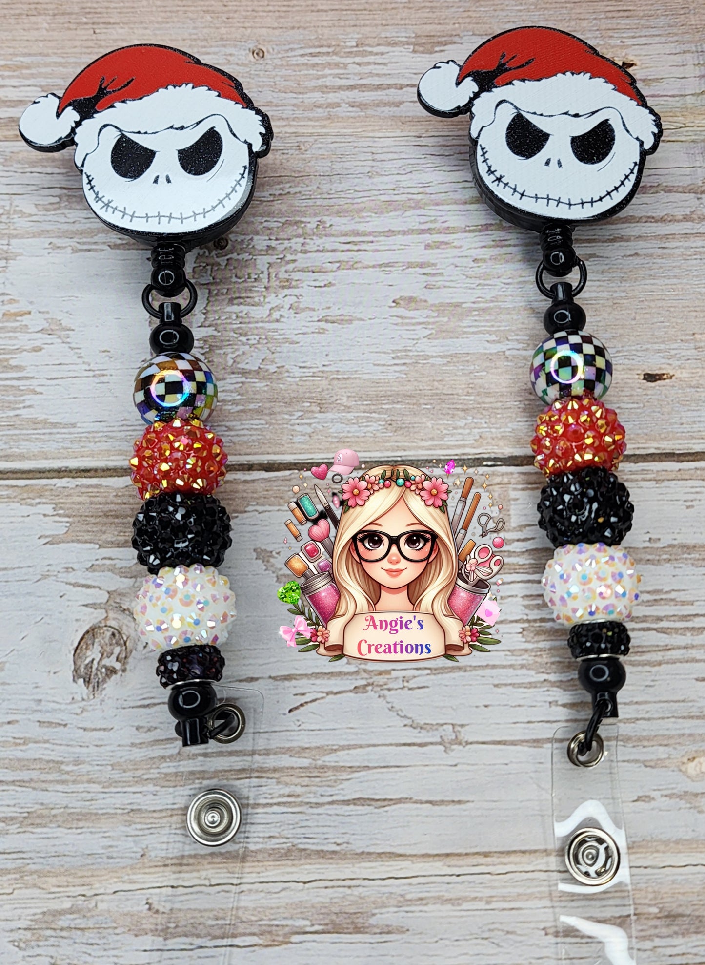 Beaded ID Holder S Black