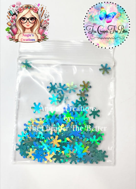 Blue Holo Snowflakes