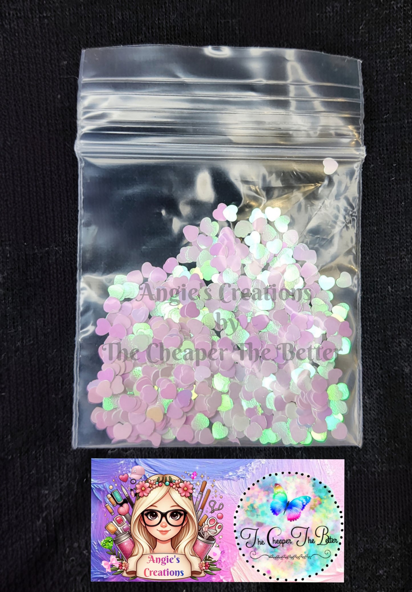 Heart Glitter white #7