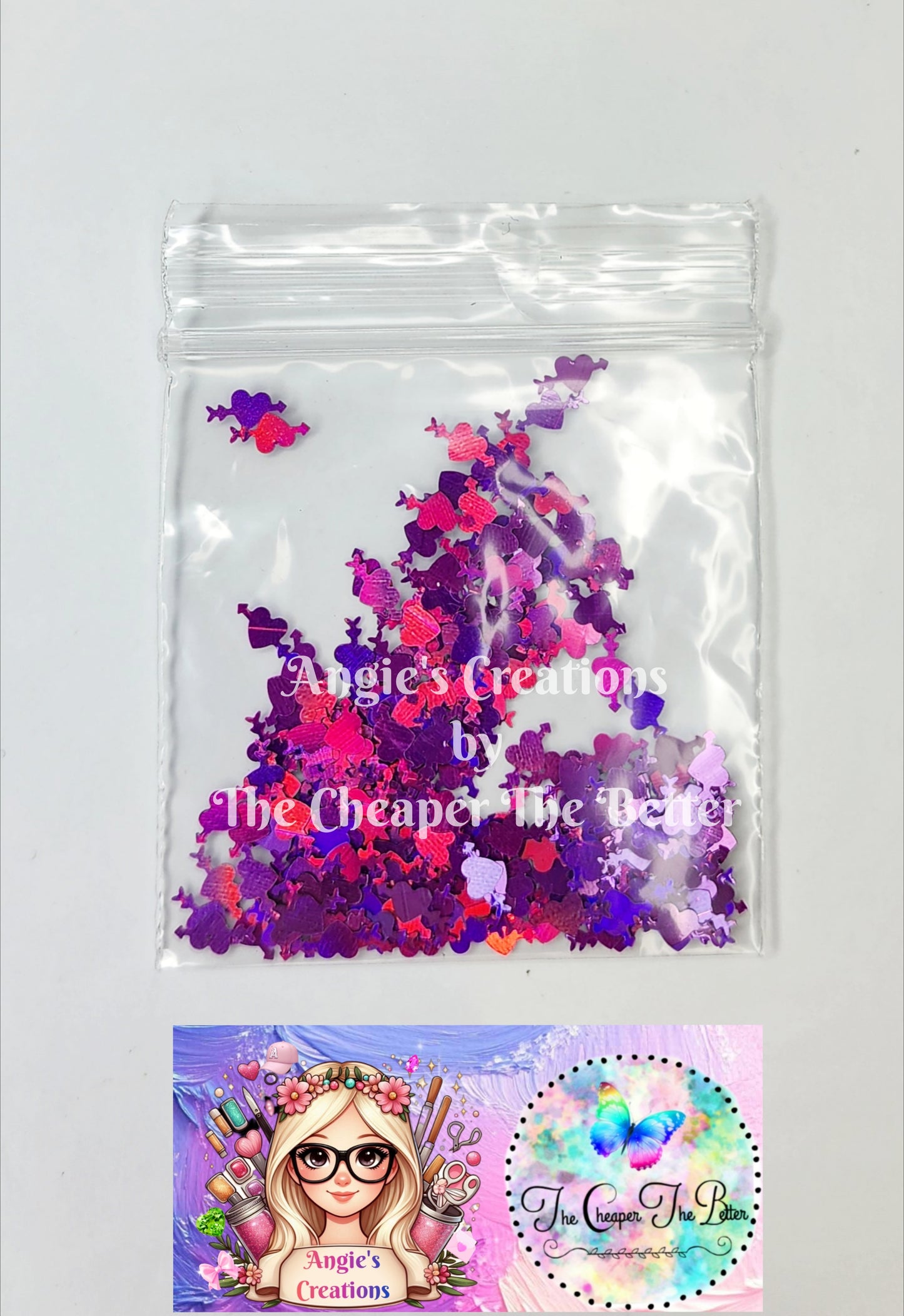Heart Arrow Glitter Fuchsia #12