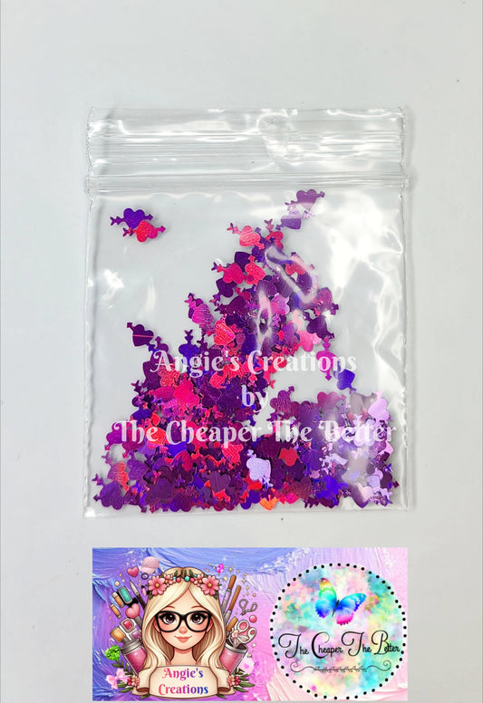 Heart Arrow Glitter Fuchsia #12