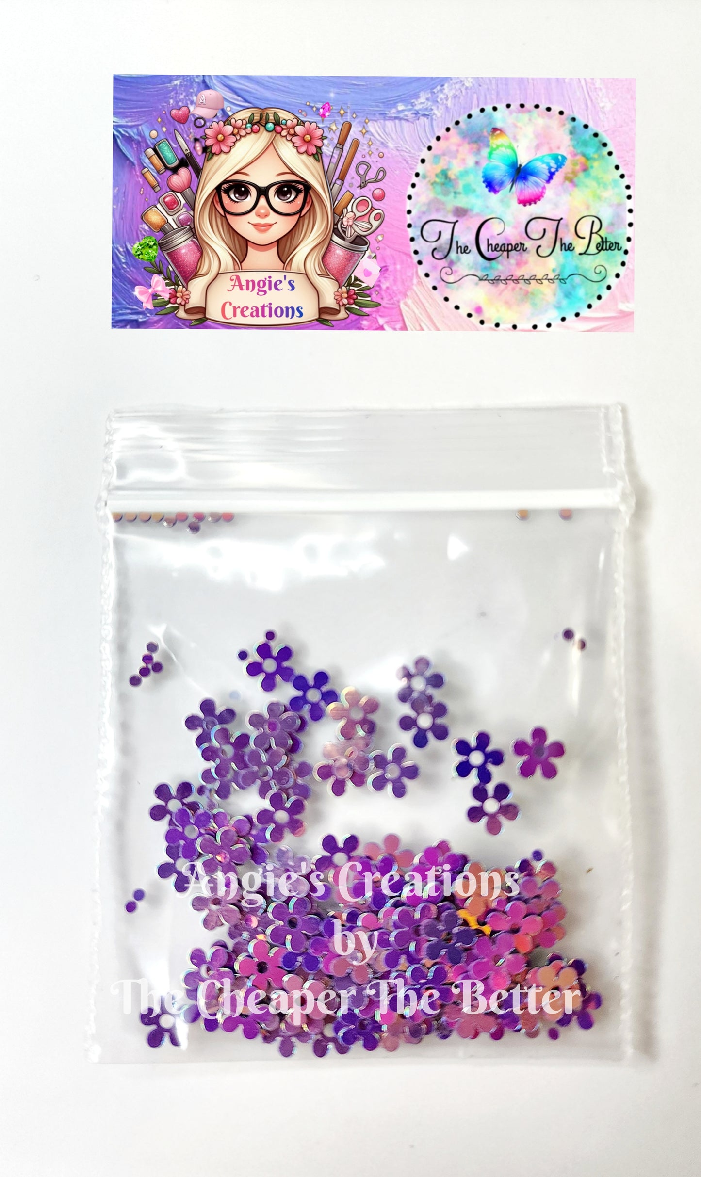 Purple Flowers Sequin #14