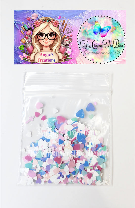 Mix Hearts & Cross Glitter #33