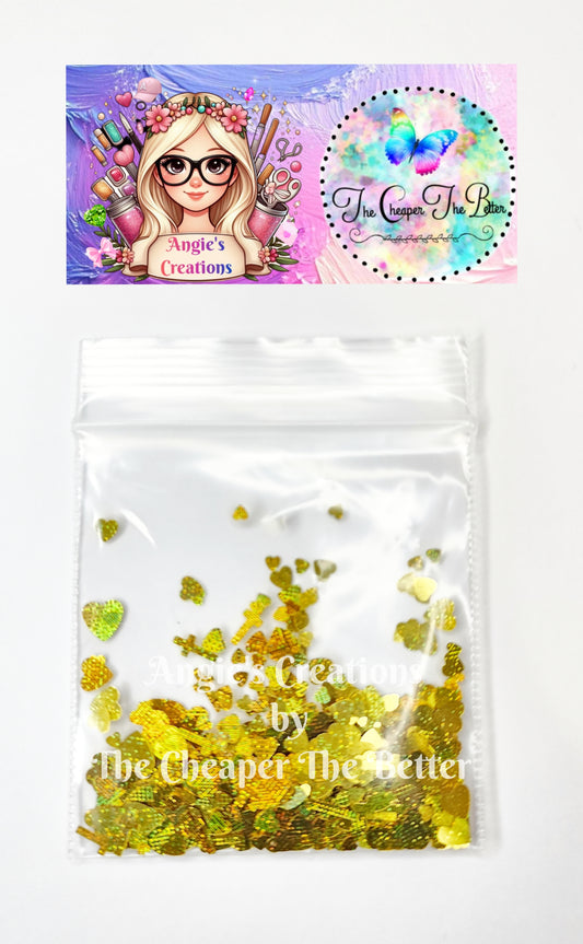 Gold Heart & Cross Glitter #36