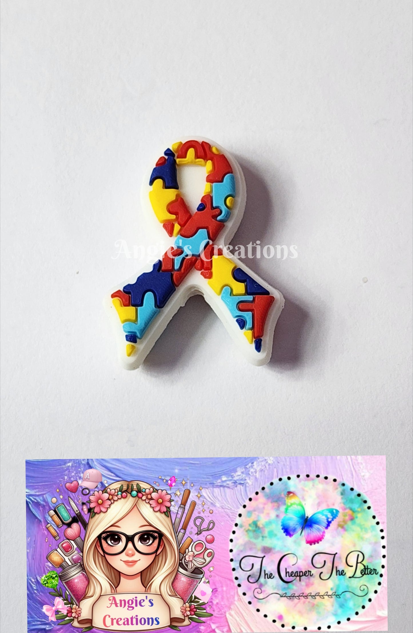 Autism Ribbon Focal Bead #F10