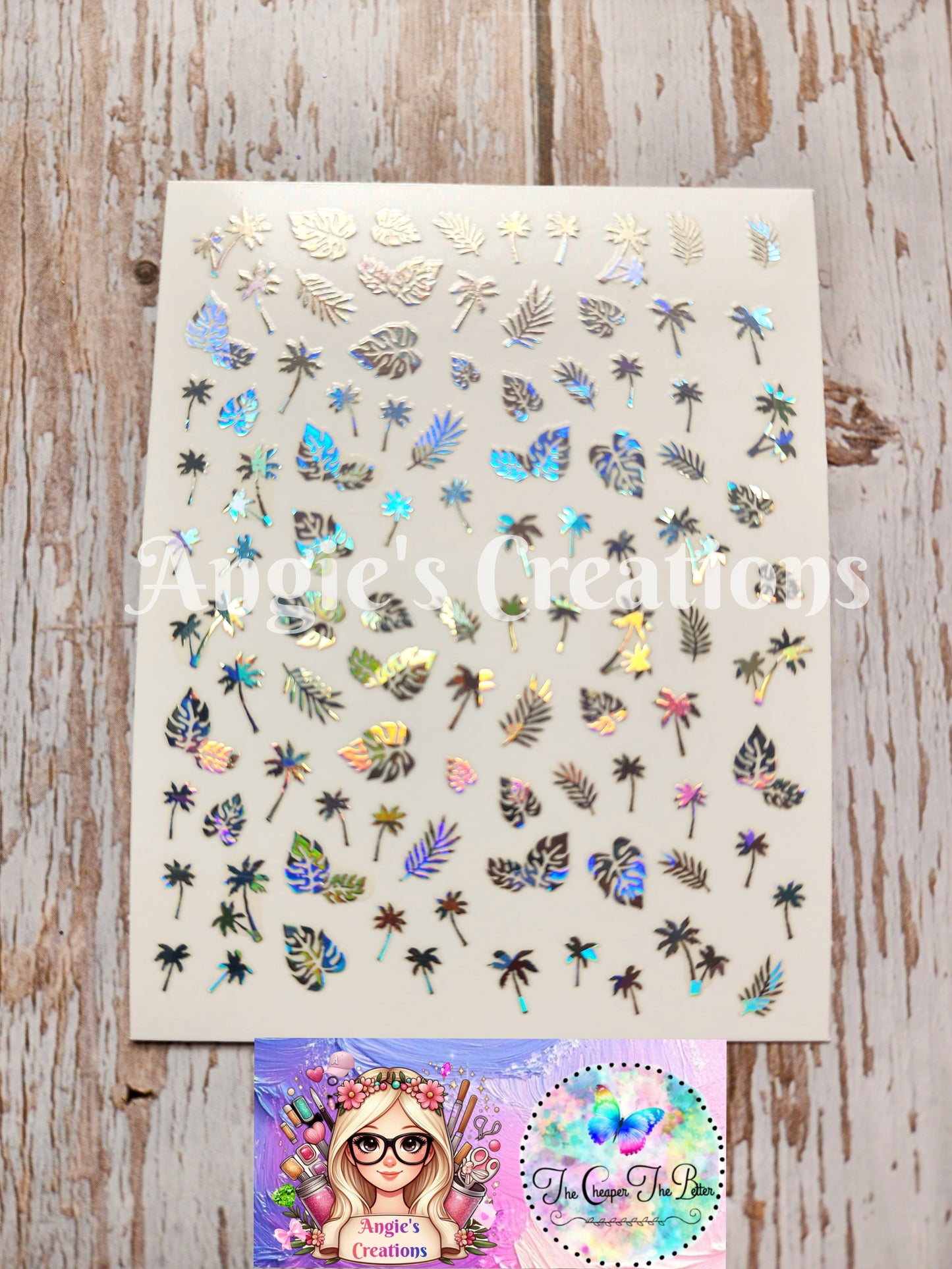 Leaf Silver Holo Nail Stickers