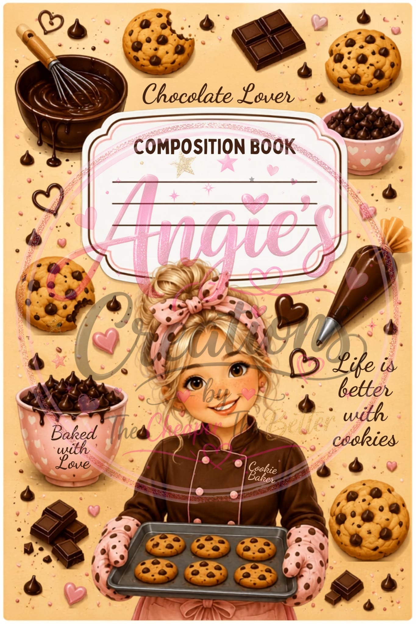 Baker Blonde Hair Girl Book Cover #C6