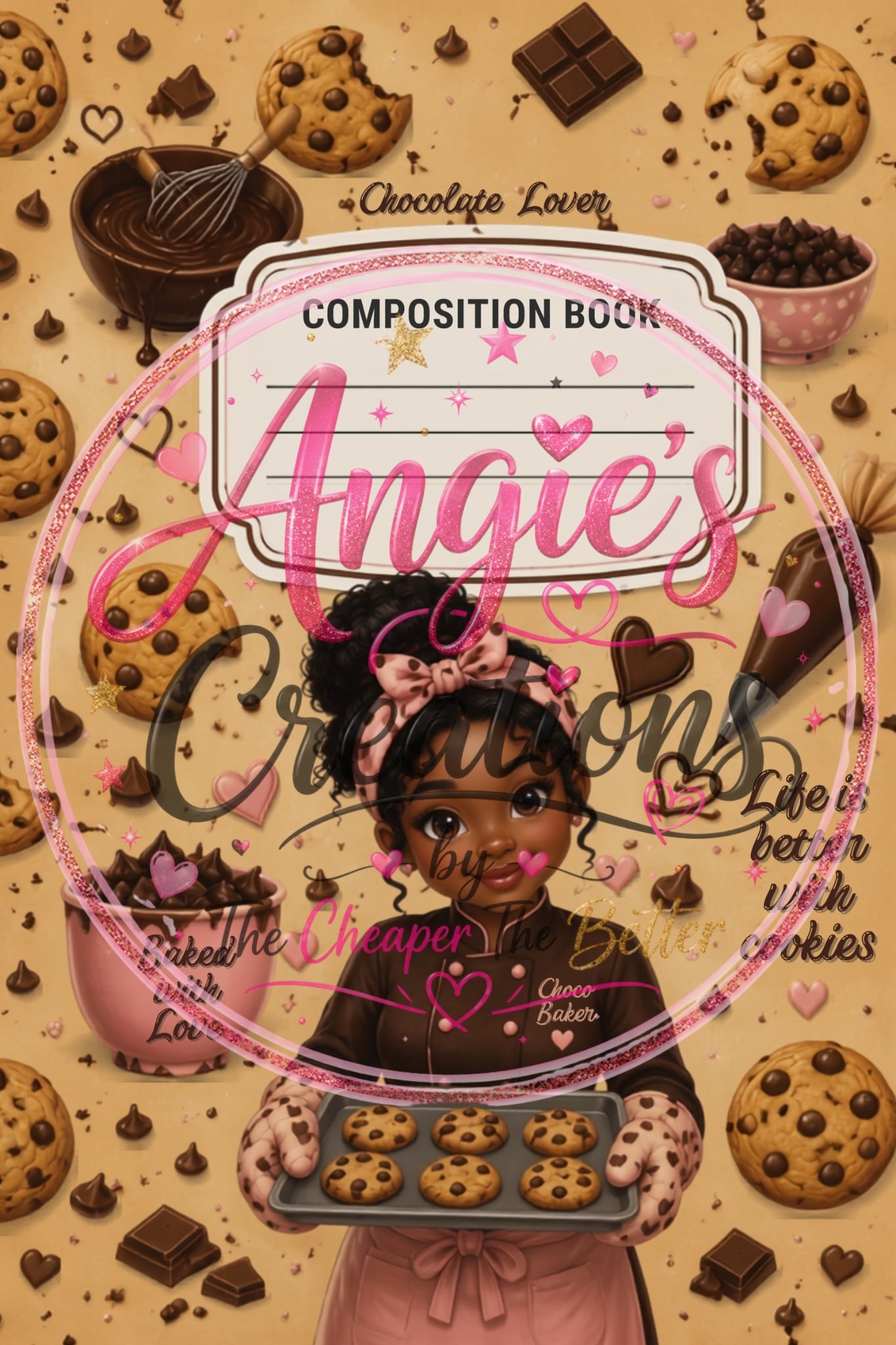 Baker Girl Black Hair Book Cover #C7