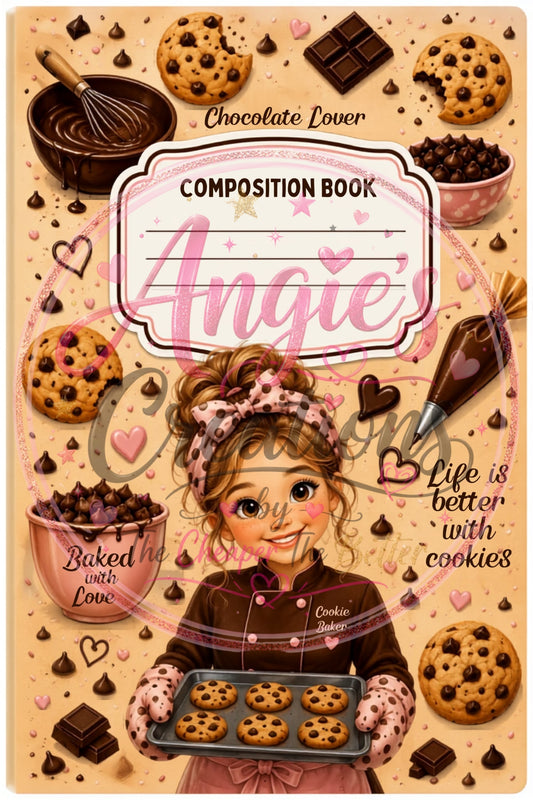 Baker Girl Brown Hair Book Cover #C8