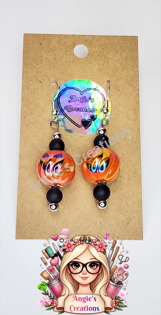 Pumpkin Holo Earrings