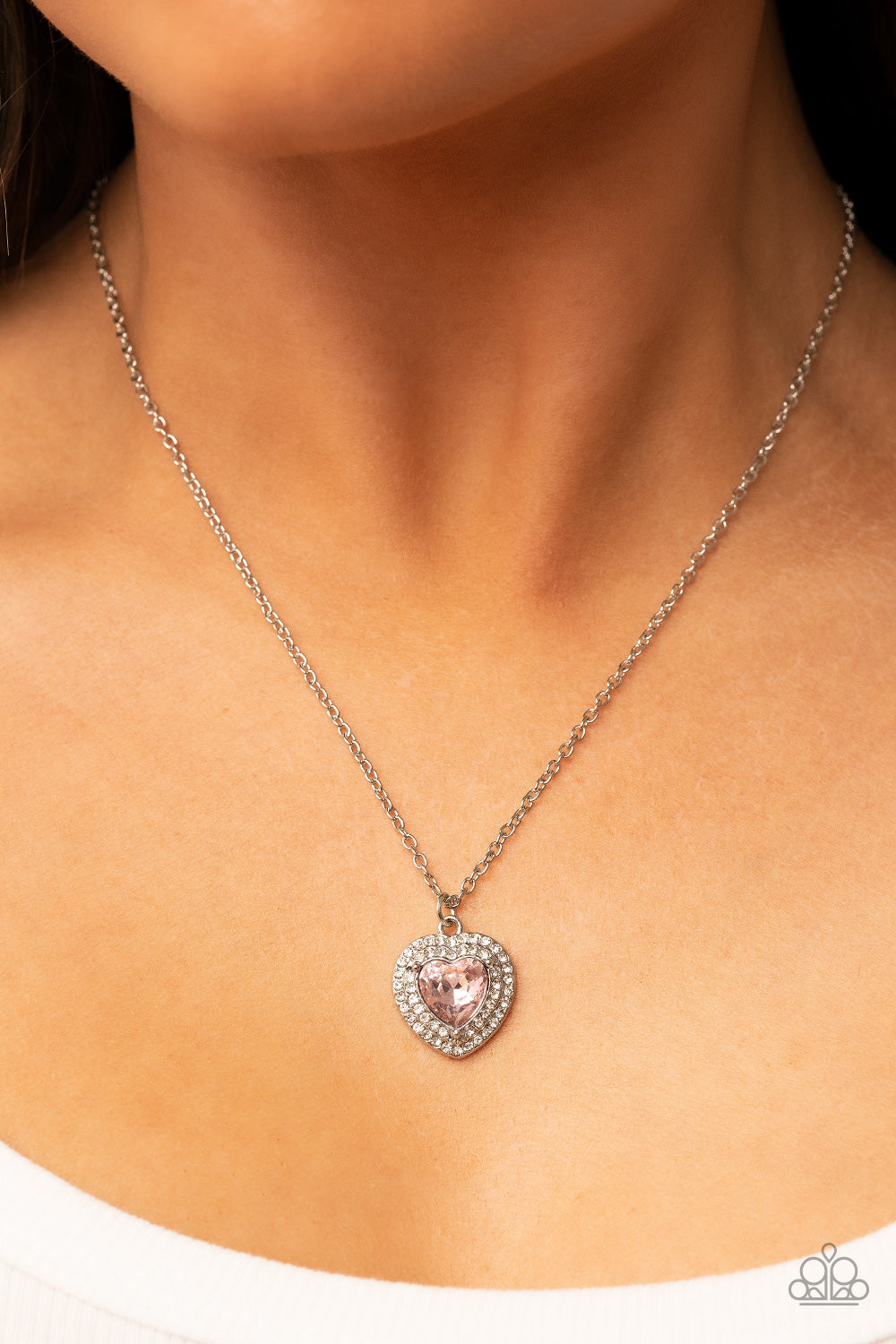 Pink Heart Necklace Set